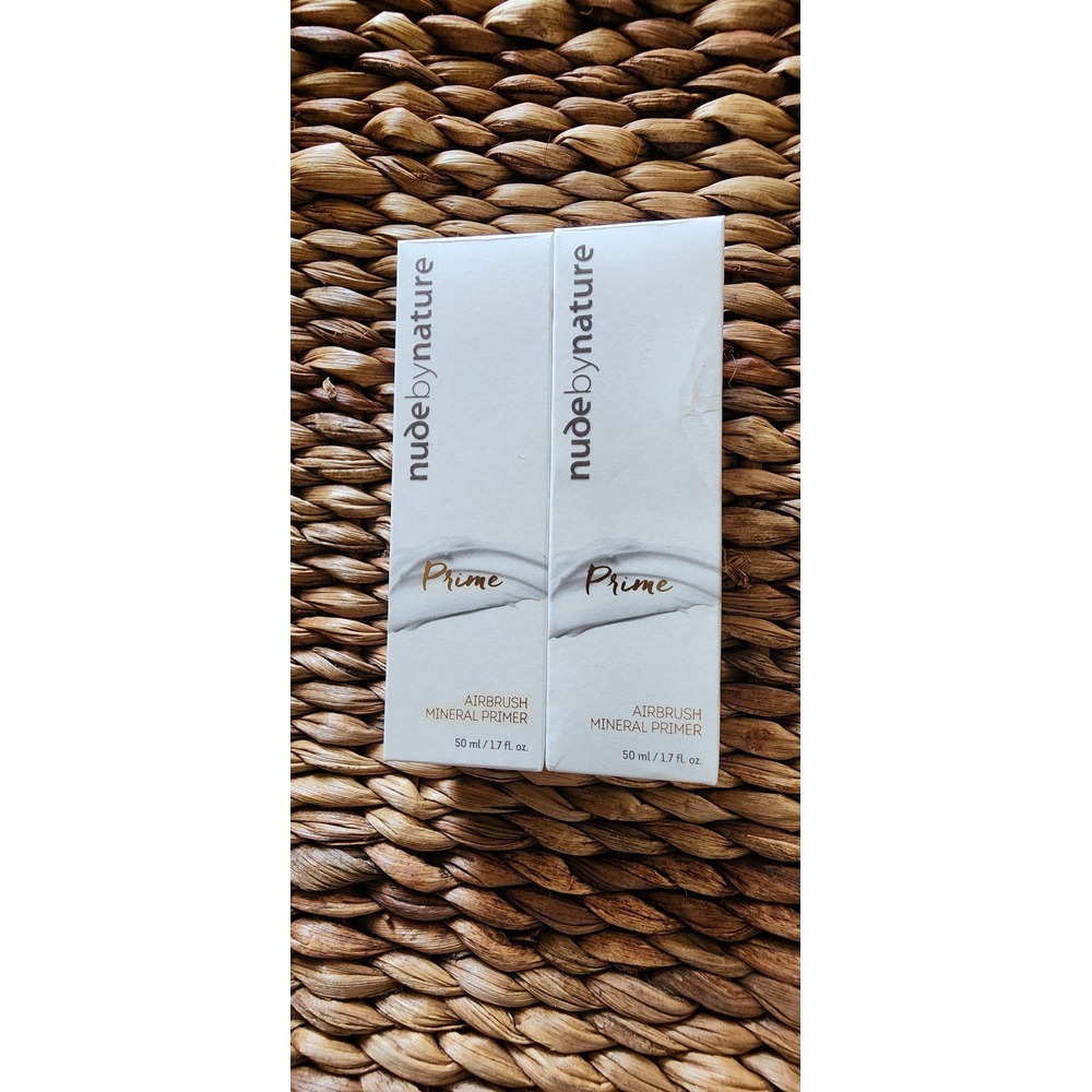 NIB Nude By Nature Airbrush Mineral Primer Two Boxes 1.7 Fl Oz Each